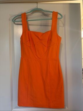 Elliatt Orange Square-Neck Mini Dress